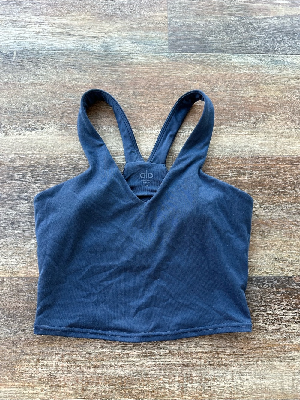 Alo Yoga Airbrush Real Bra Tank Top in Navy Size XS